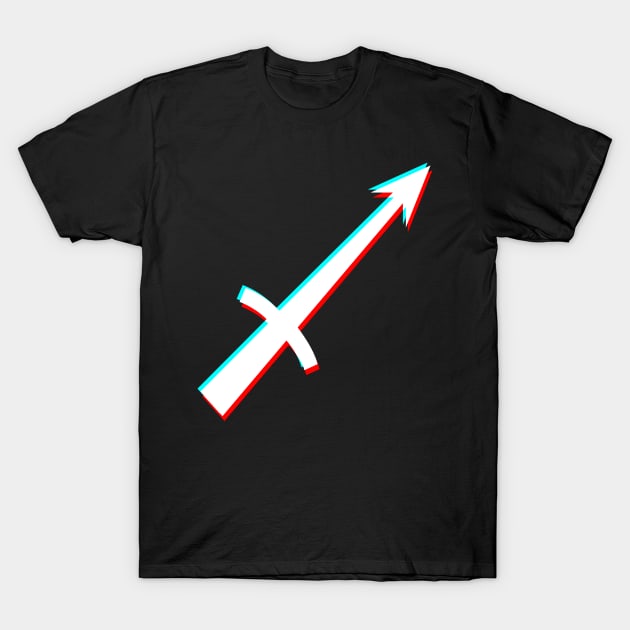 Sagittarius Star Sign White 3D Effect T-Shirt by bumblefuzzies